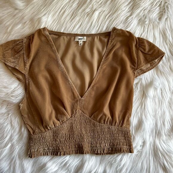 Aerie Tan Boho Festival Crop Top Size Small - Picture 1 of 5